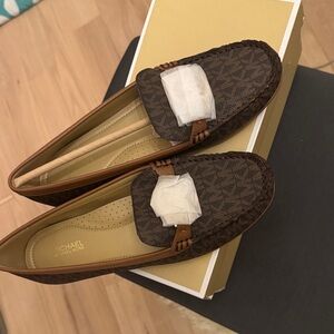 Michael Kors Dark Brown Patterned Loafers